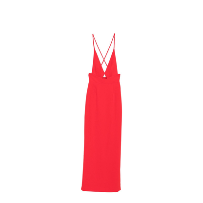 Cross-Back Straps Maxi Dress V-Neck - Image 1
