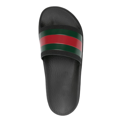 Black Rubber Web Slide Sandal - Image 2