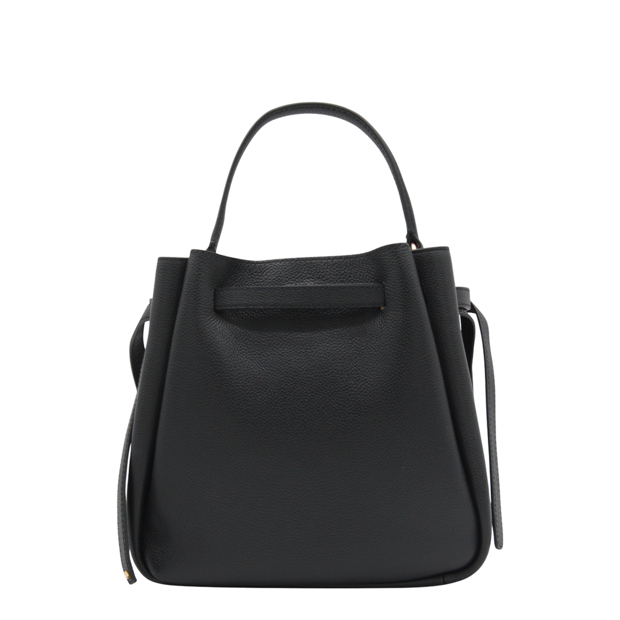 Romy Pebbled Leather Bucket Bag - Black - Image 6