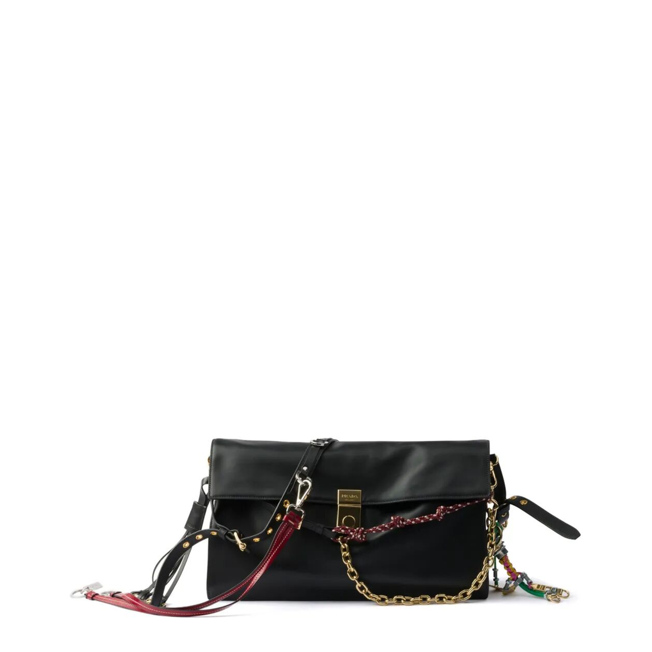 Soft Sound Large Leather Shoulder Bag with Charms - Image 1
