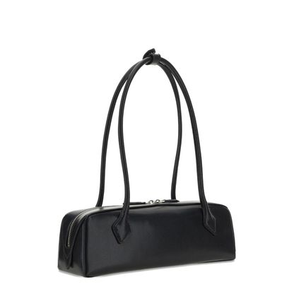 Le Teckel Medium Goatskin Shoulder Bag - Black - Image 4
