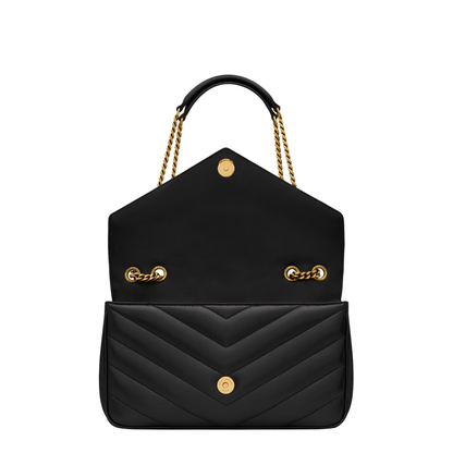 LOULOU Matelassé Lambskin Medium Shoulder Bags - Black - Image 8