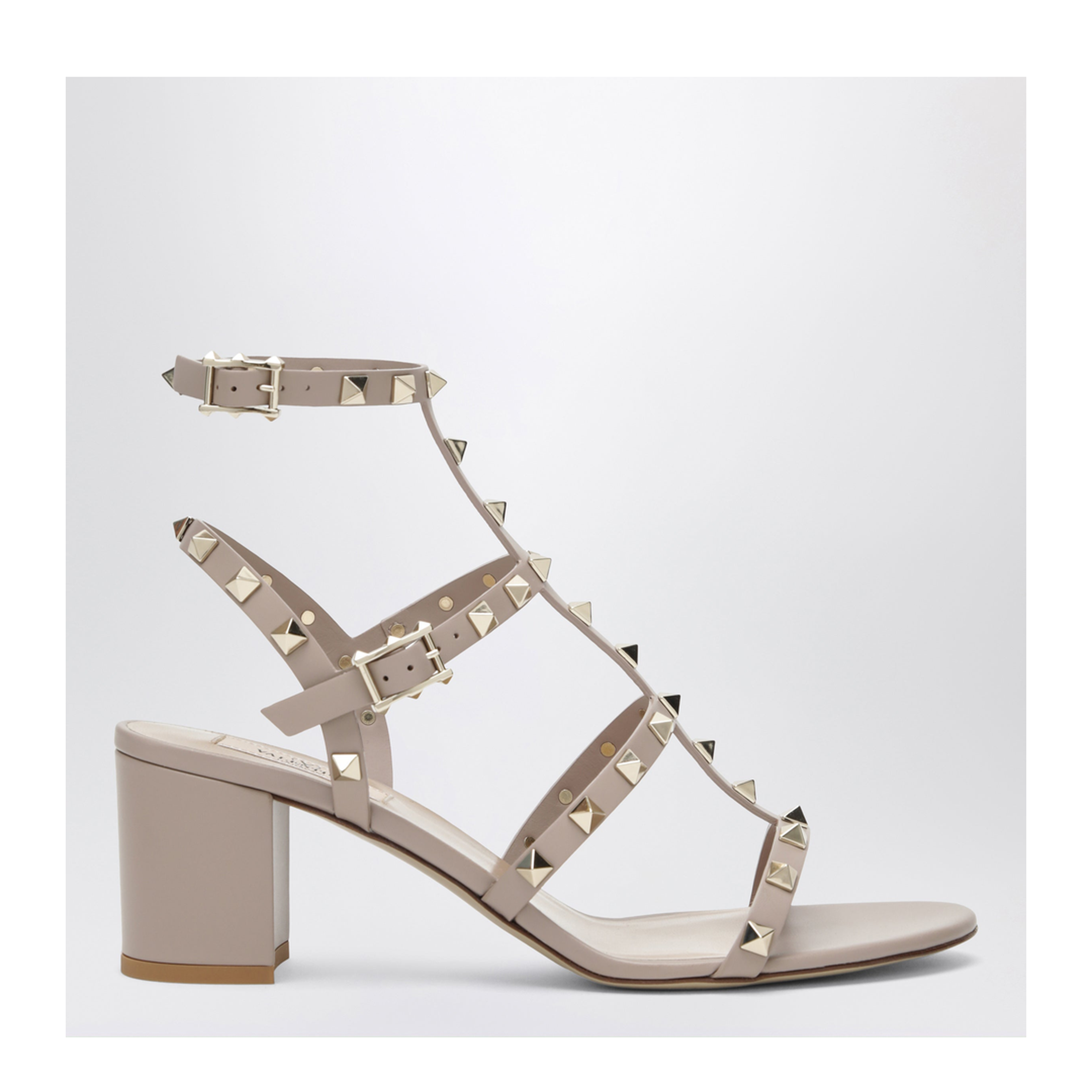 Rockstud Sandals with Blush-Colored Straps - Image 1