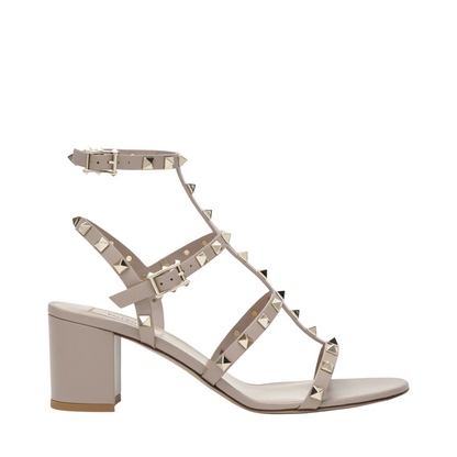 Rockstud Sandals With Blush-Colored Straps - Image 1