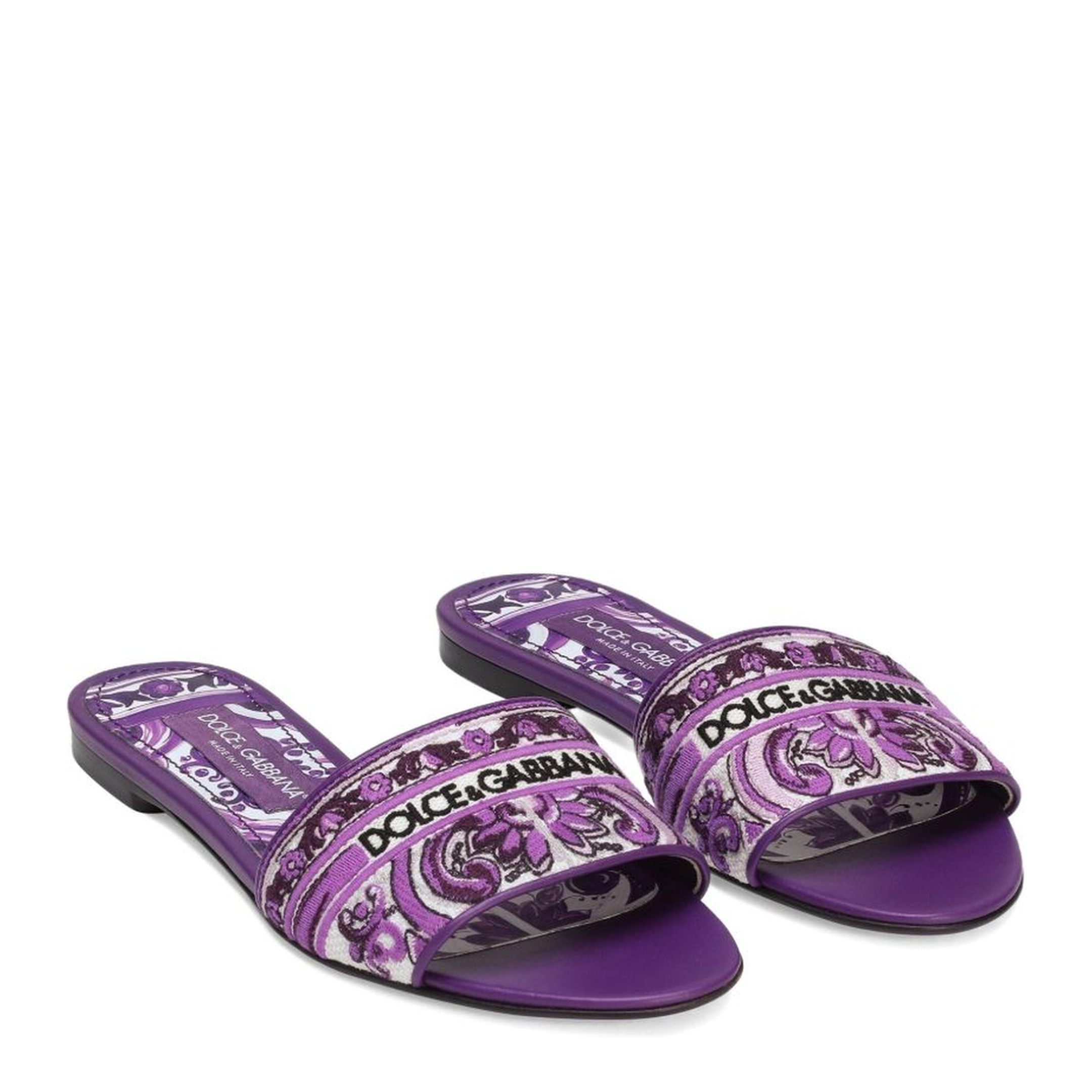 Embroidered Slides in Multicolor - Image 3