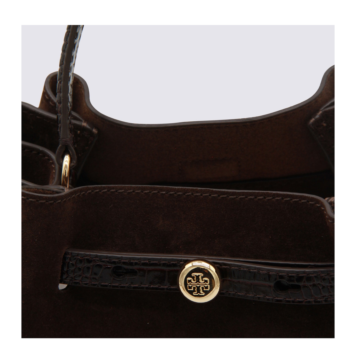 Romy Suede Bucket Bag - Dark Cocoa - Image 6