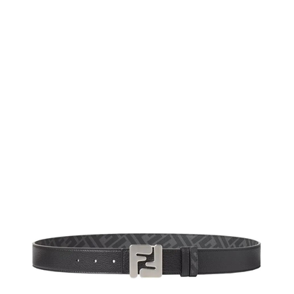 Reversible Squared Belt in Black Leather - Image 1