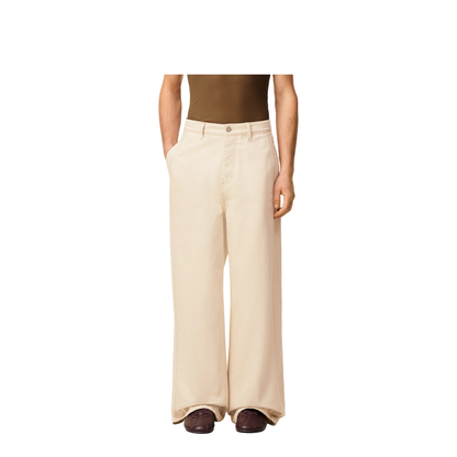 White Cotton Wide Fit Jeans - Image 2