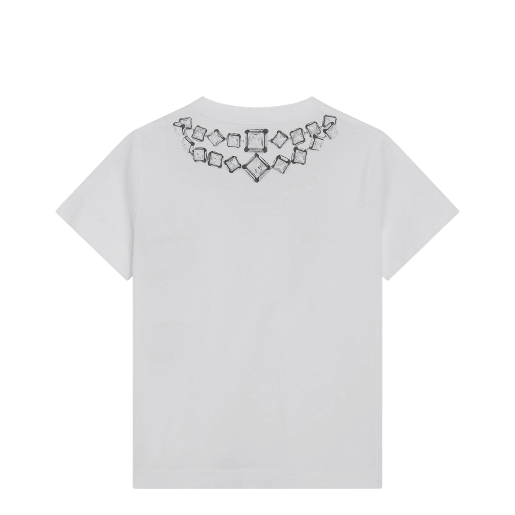 Deconstructed Crystals Cotton T-Shirt in White - Image 2