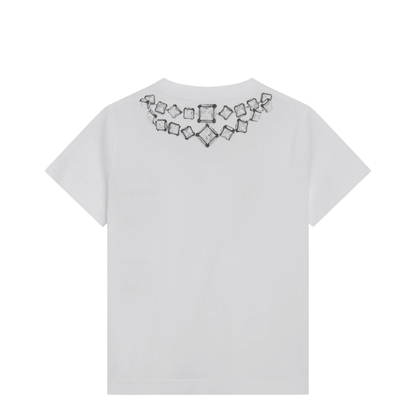 Deconstructed Crystals Cotton T-Shirt in White - Image 2