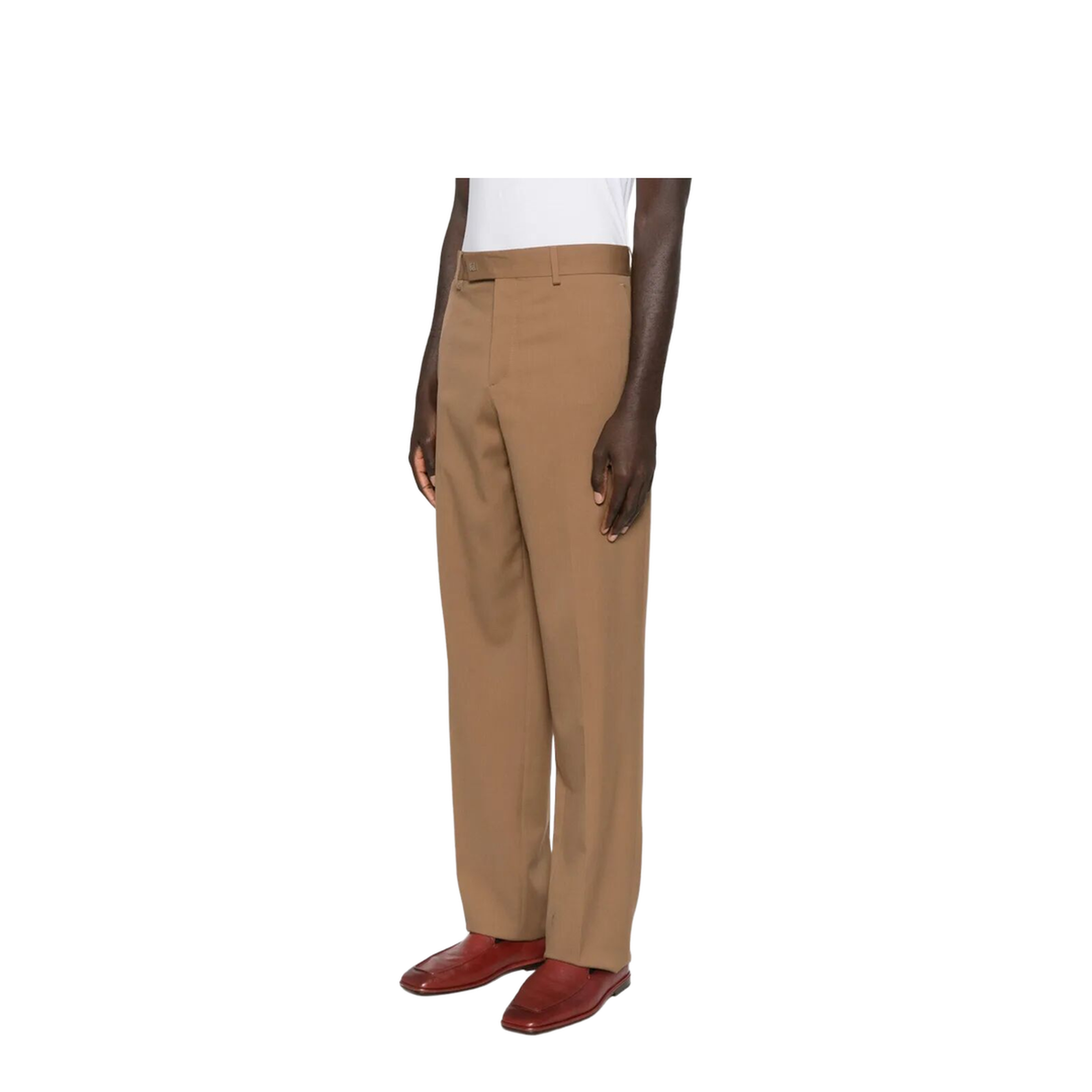 Rust Wool Cigarette Trousers - Image 2