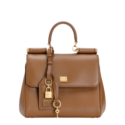 My Sicily Small Calfskin Handbag - Brown - Image 1