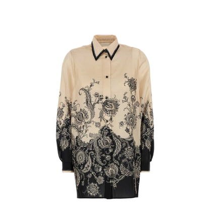Black and Cream Rhiannon All-Over Print Shirt - Image 1