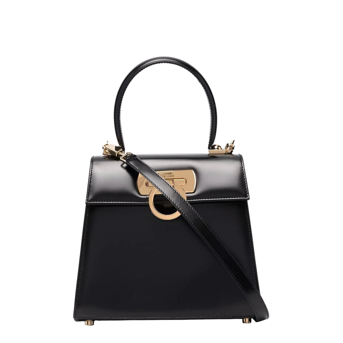 Iconic Small Calfskin Top Handle Bag - Nero - Image 1