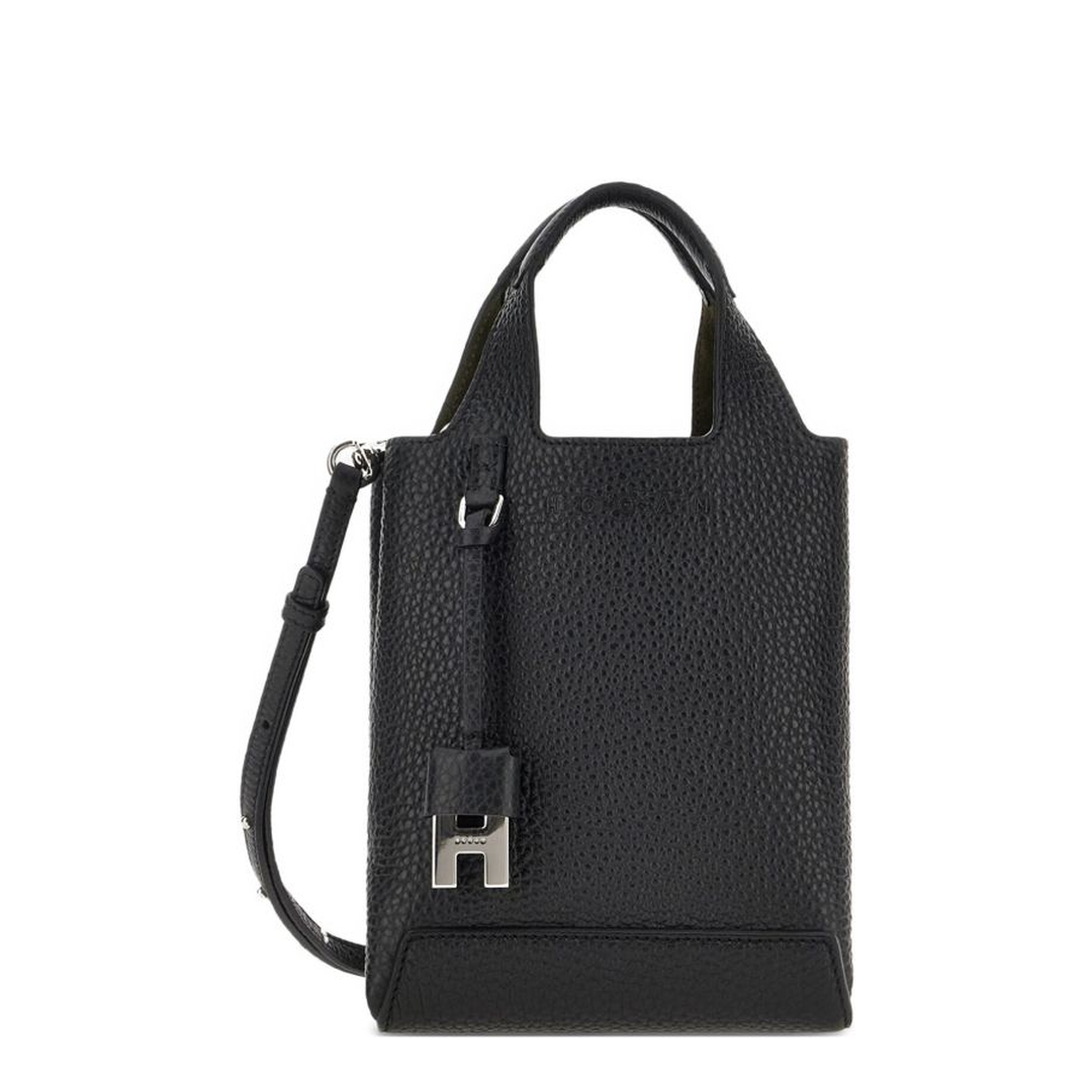 H01R Mini Calfskin Shopping Tote - Black - Image 1