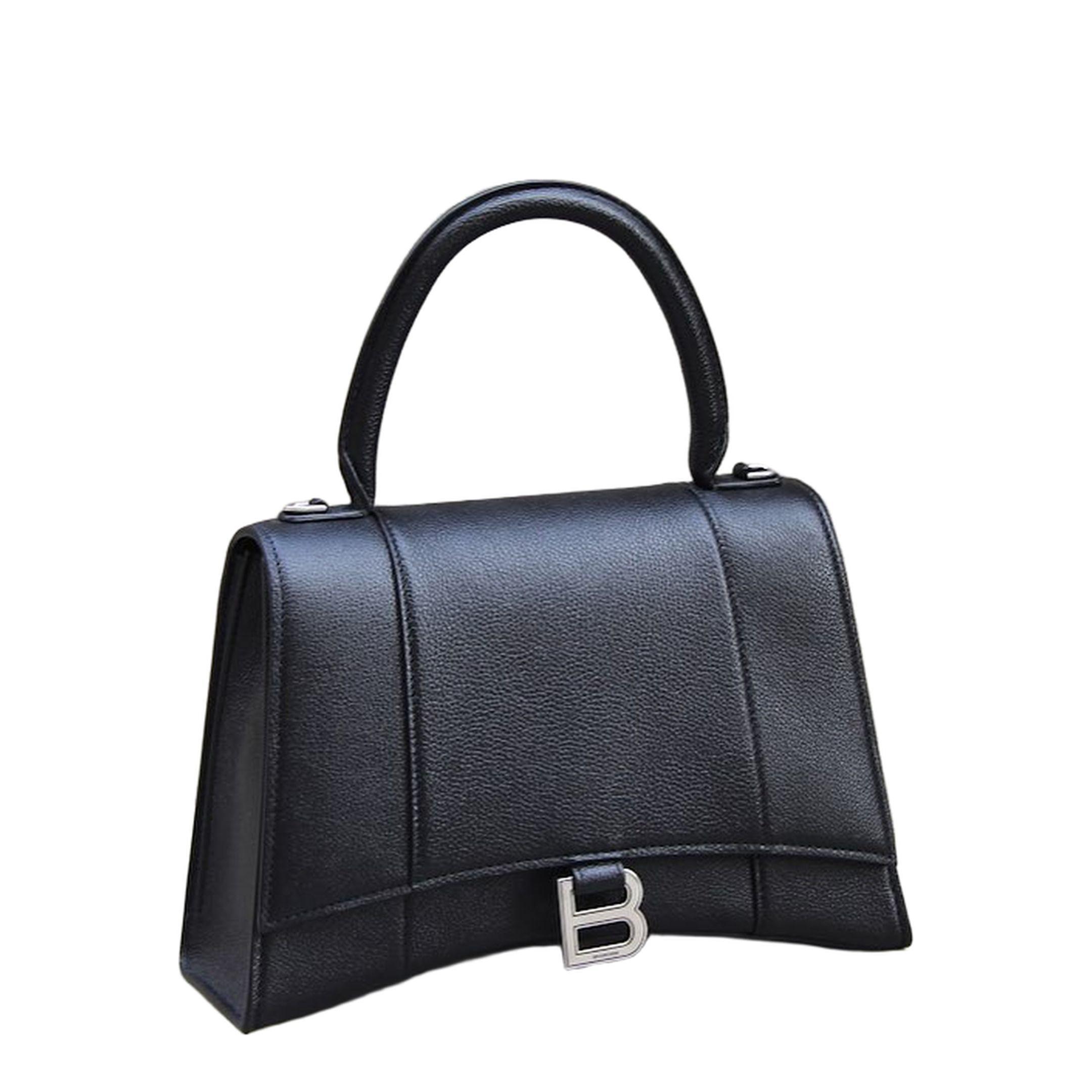 Hourglass Top Handle Bag in Black - Image 3