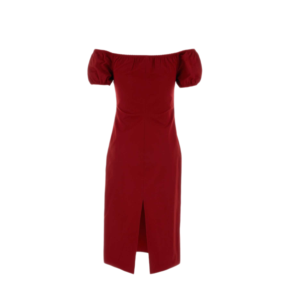 Boat Neckline Cotton Poplin Midi Dress - Image 2