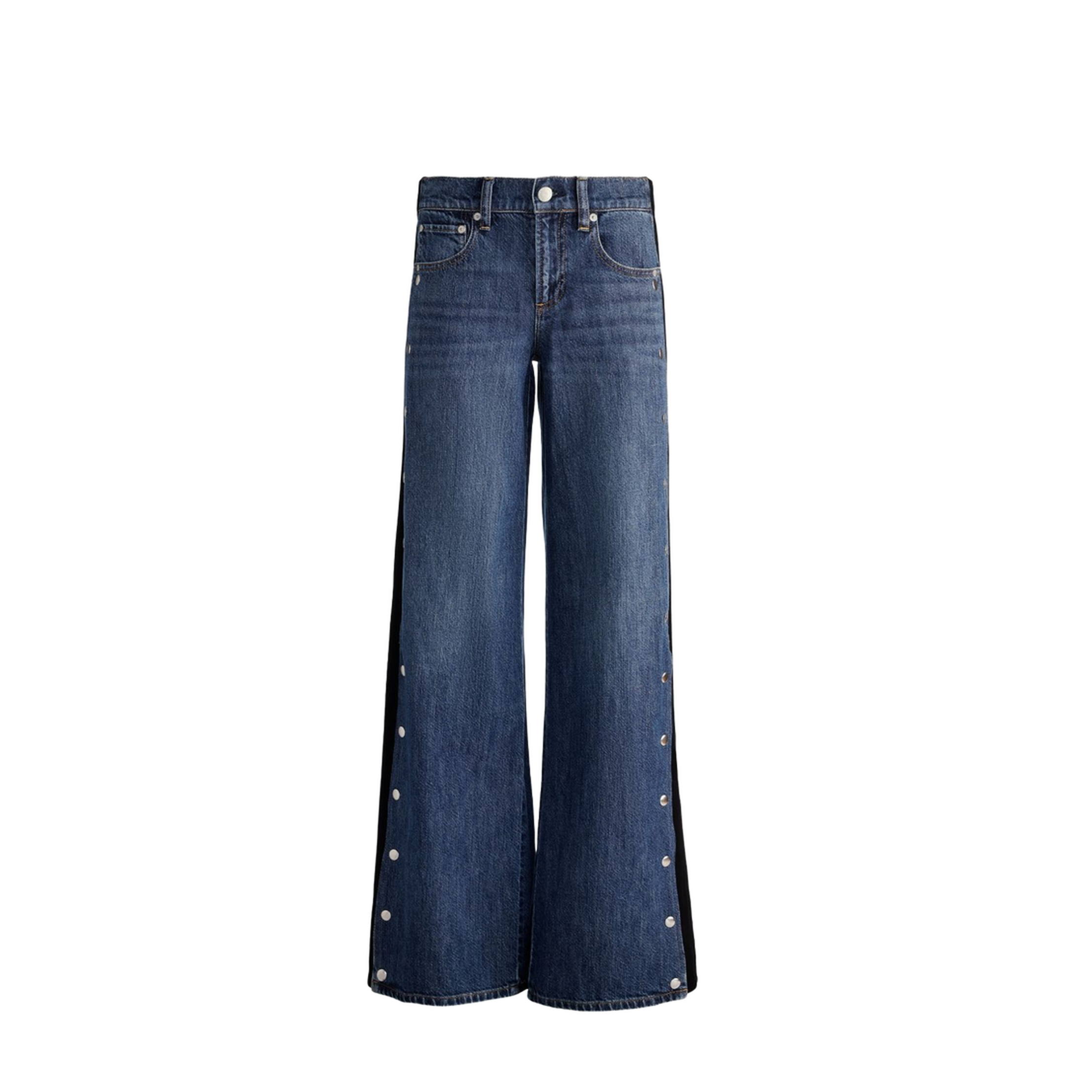 Flared Leg Denim Jeans - Image 1