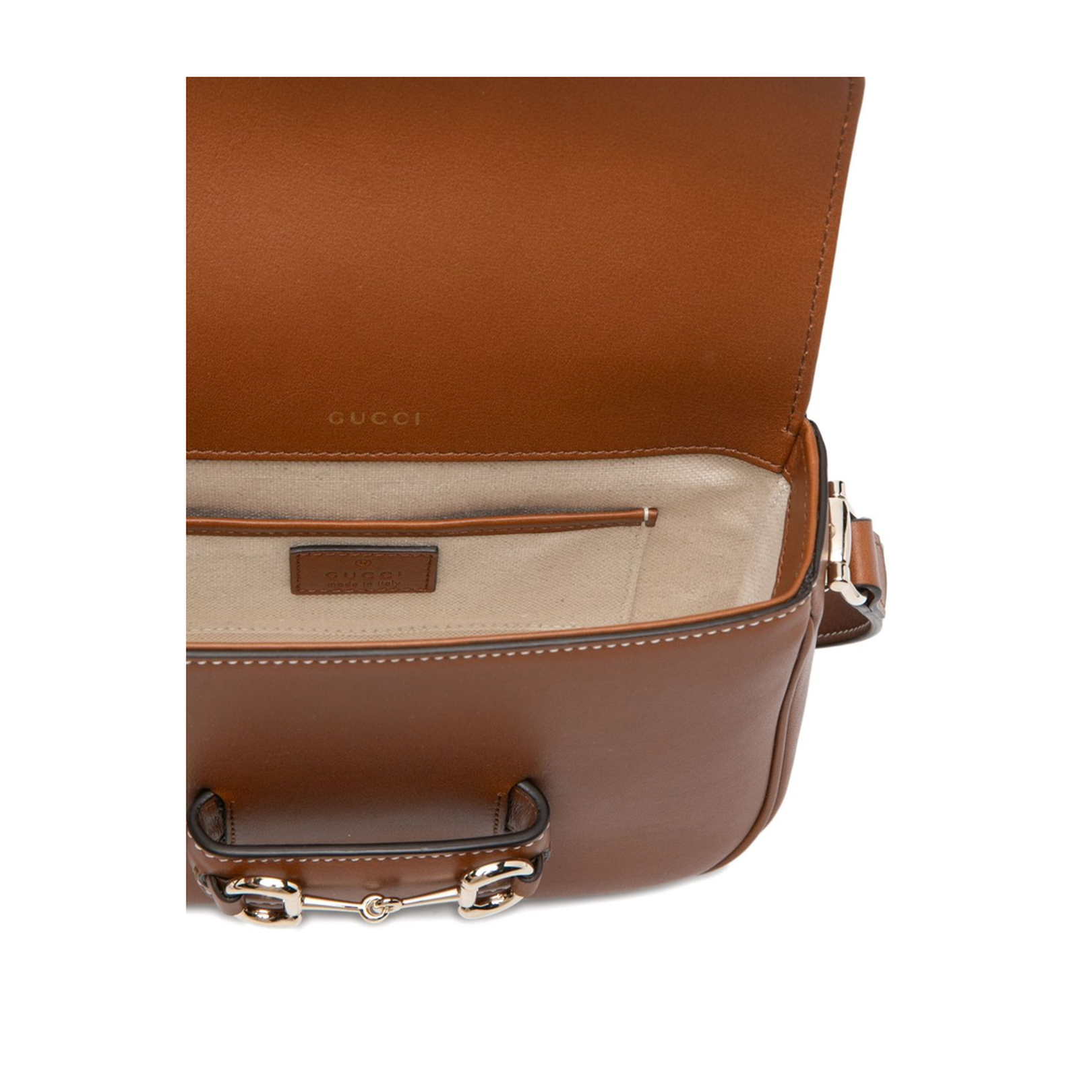 Horsebit 1955 Soft Small Shoulder Bag in Brown Leather - Image 4