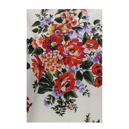 Cotton Shirt with Bouquet Print - Image 3