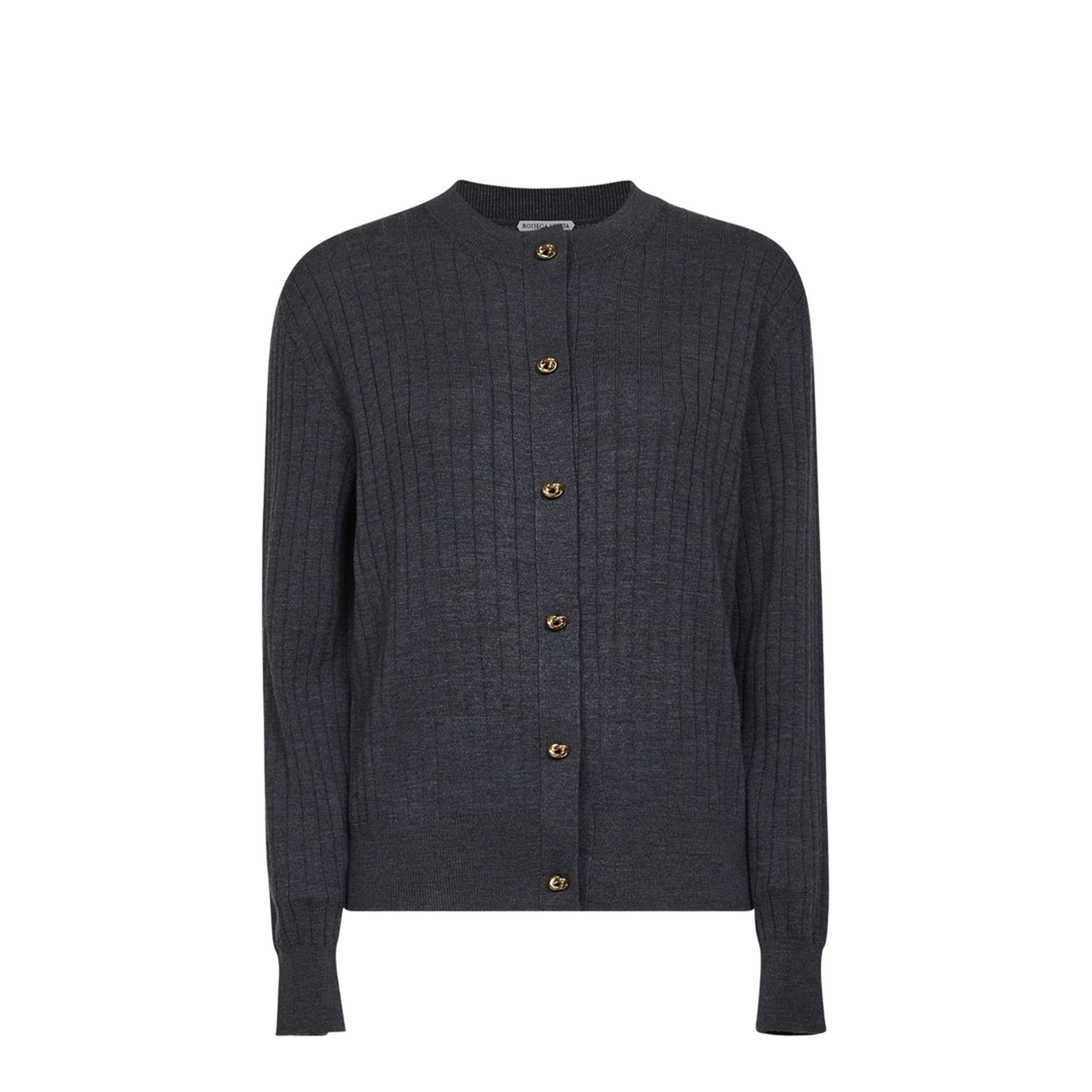 Wool Rib Cardigan in Anthracite - Image 1