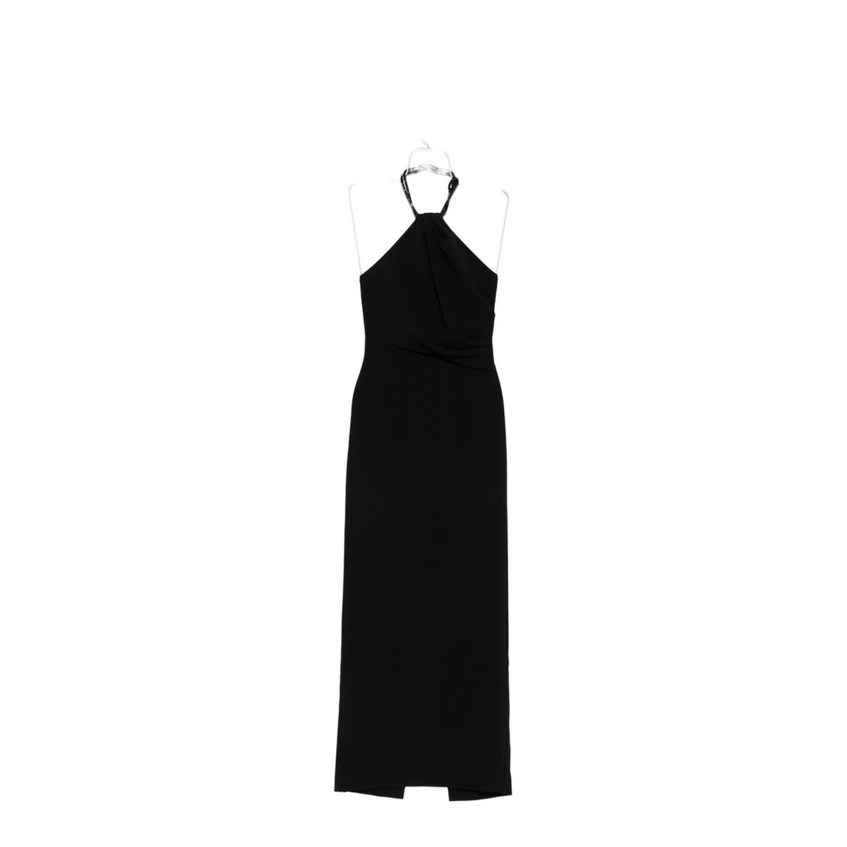 Black Halterneck Draped Maxi Dress - Image 1