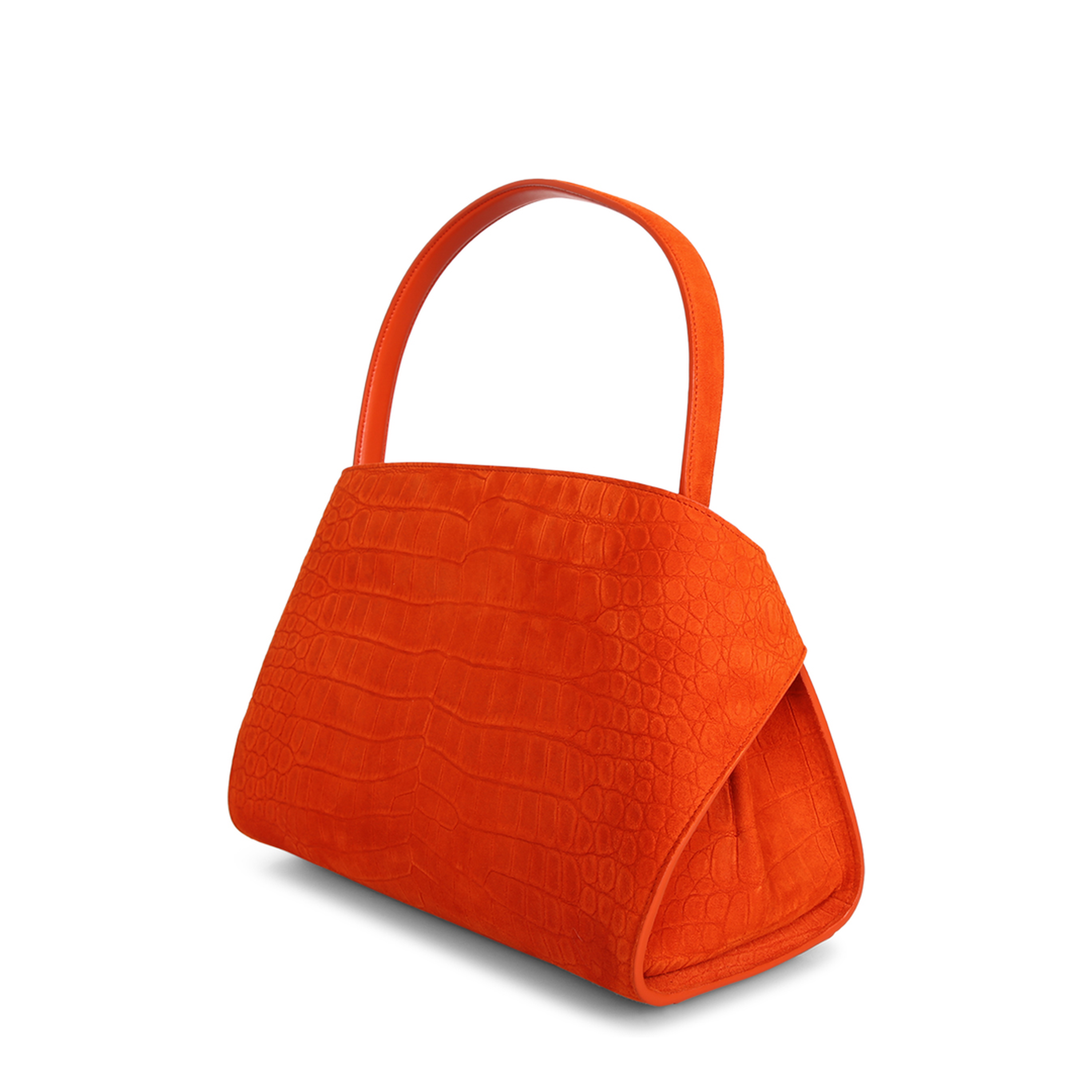 Hug Calf Suede Shoulder Bag - Orange - Image 2