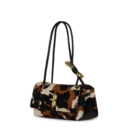Mini Dual Hair-Calf Shoulder Bag - Brown - Image 2