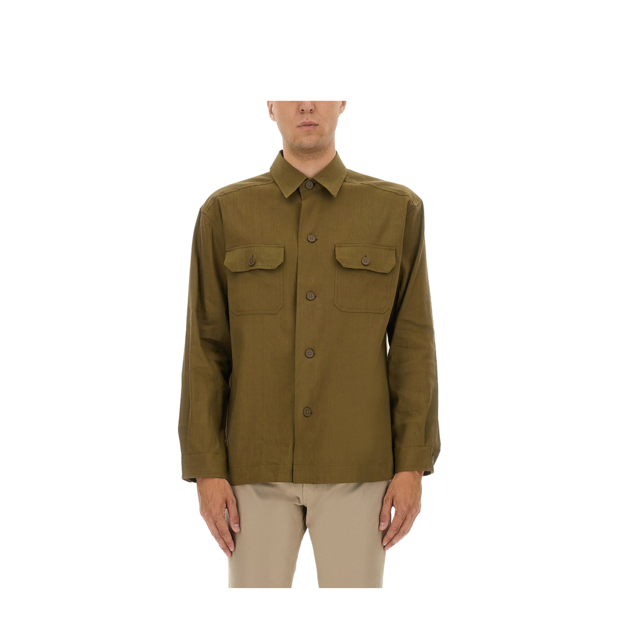 Stretch Linen And Viscose Shirt - Image 1