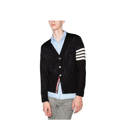 4-Bar Stripe Sustainable V-Neck Cardigan - Image 2