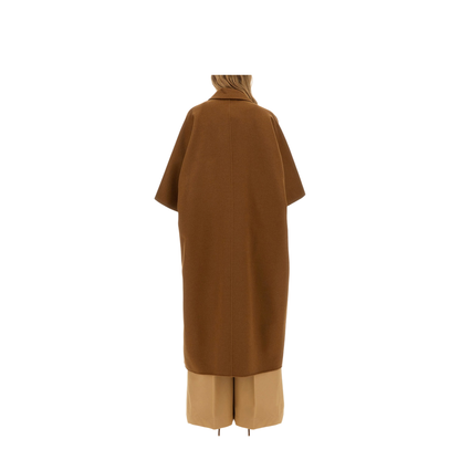 Camel Drap Cape Coat - Image 3