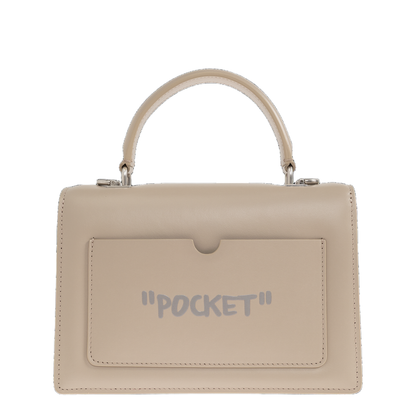 Jitney 1.4 Calf Leather Top-Handle Bag - Beige - Image 3
