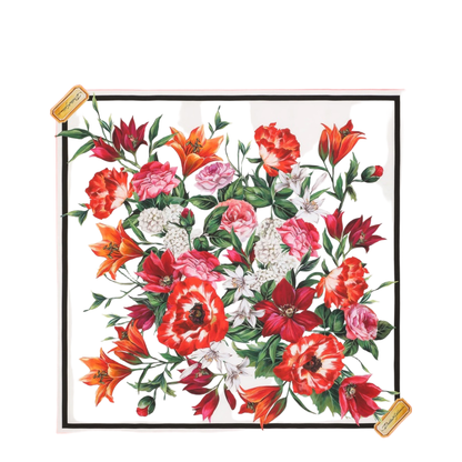 Silk Twill Floral Print Scarf - Image 1