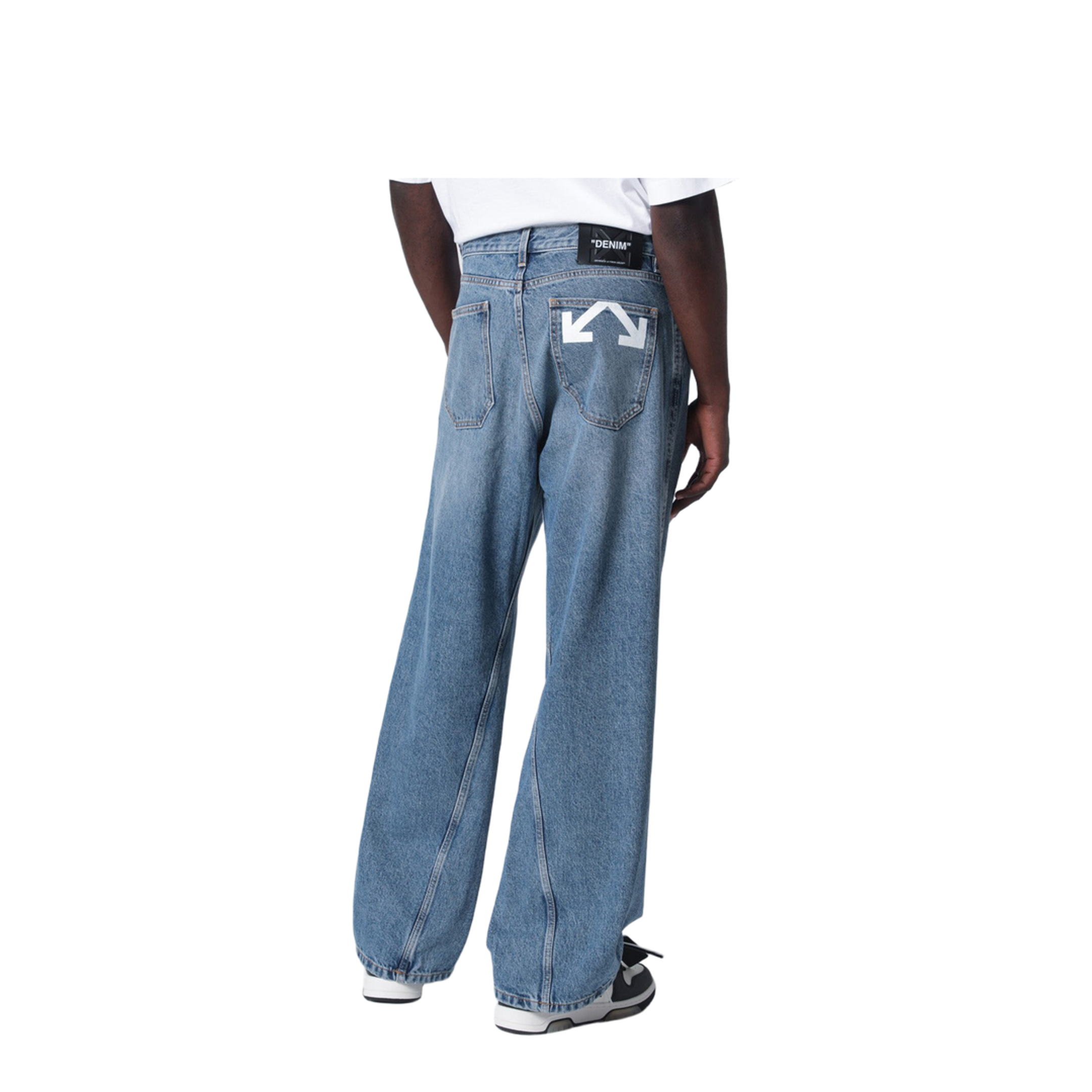 Wide-leg Light Blue Jeans with Logo - Image 2