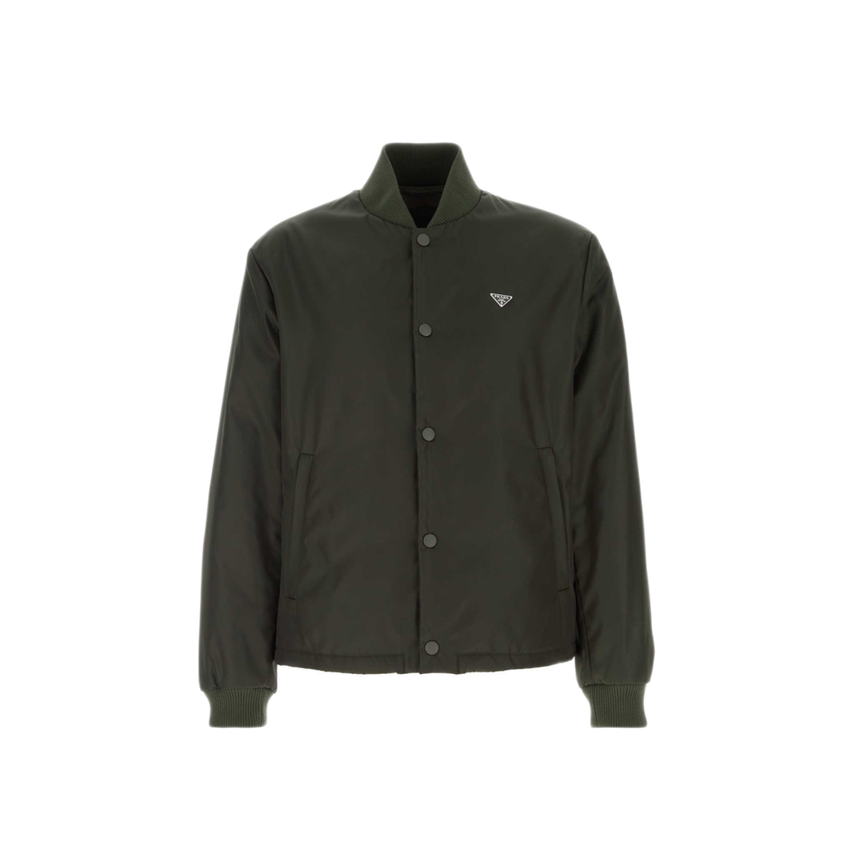 Bottle Green Nylon Bomber Jacket - Image 1
