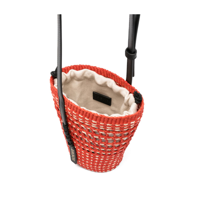 Braid Pocket Iraca Palm & Calfskin Pocket Bag - Red/Natural - Image 2