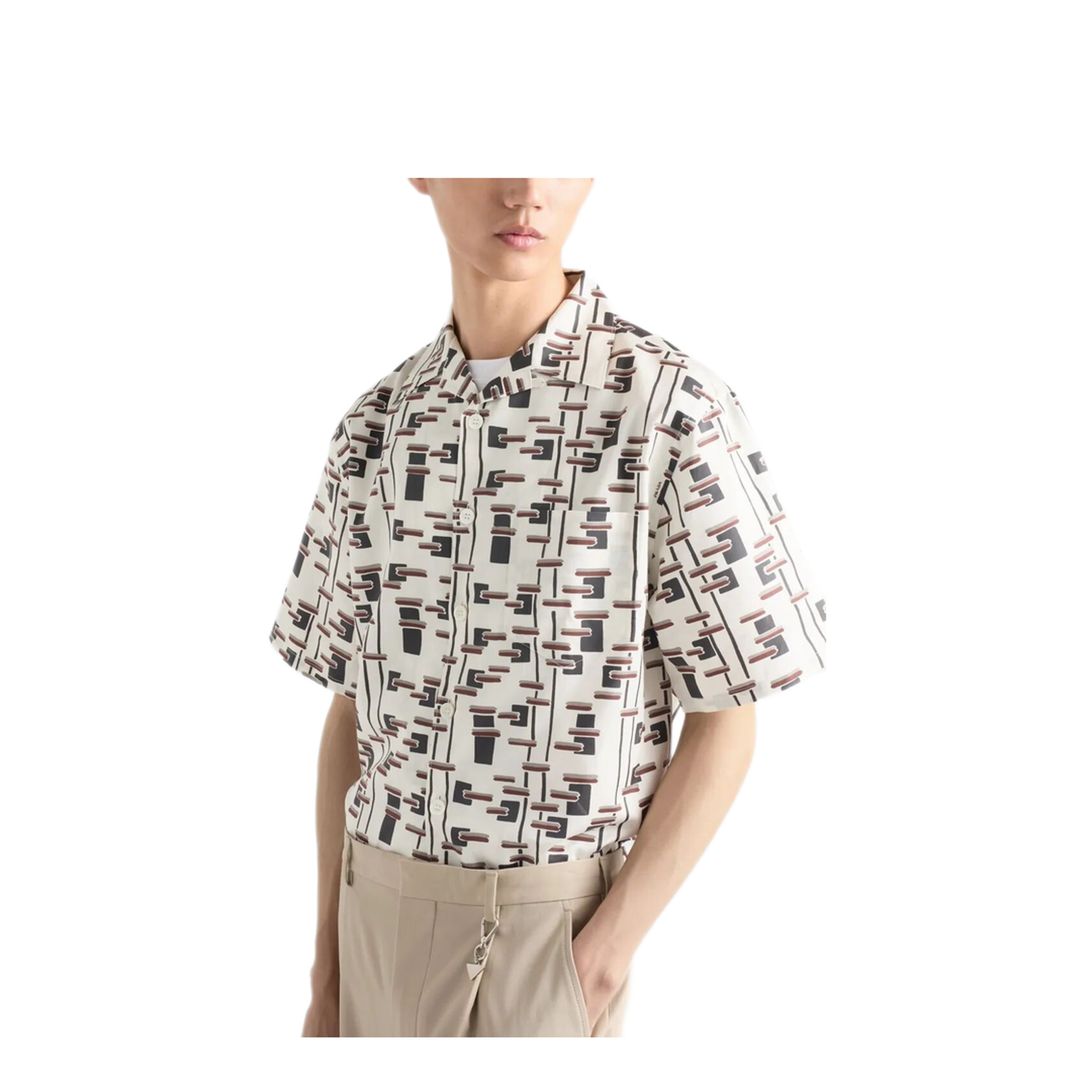 Printed Cotton Blend Bowling Shirt - Image 3