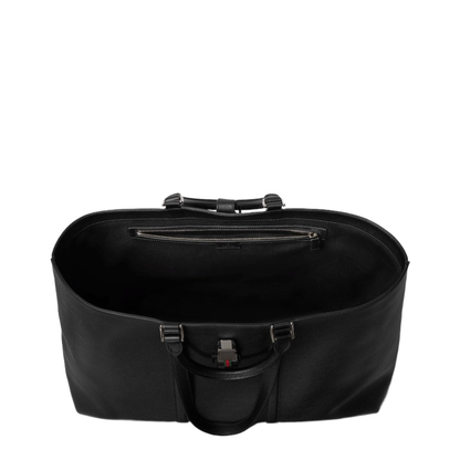 Maxi Leather Tote Bag With Web - Black - Image 4