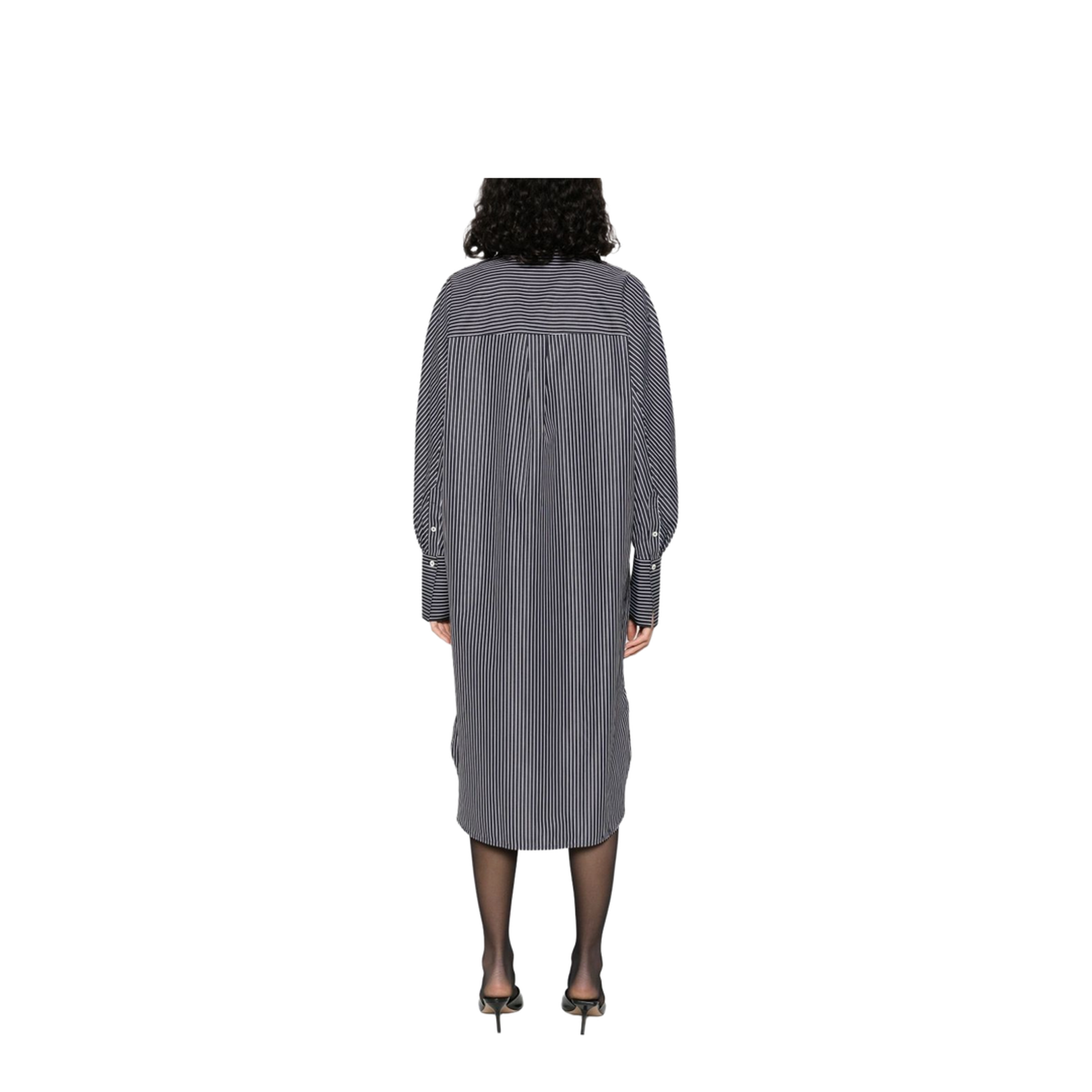 Black and White Dress with Classic Collar - Image 5