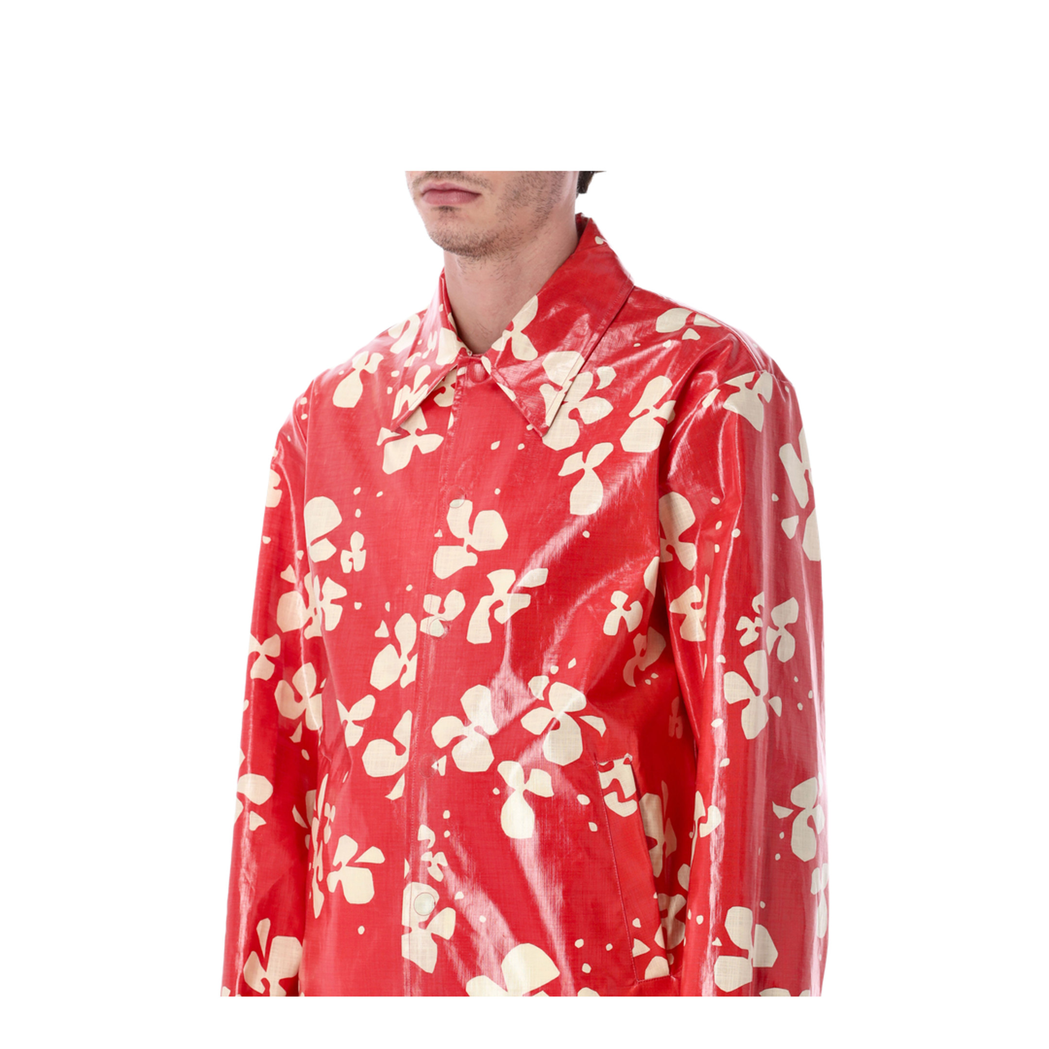 Printed Coated Cotton Shirt Jacket - Image 3