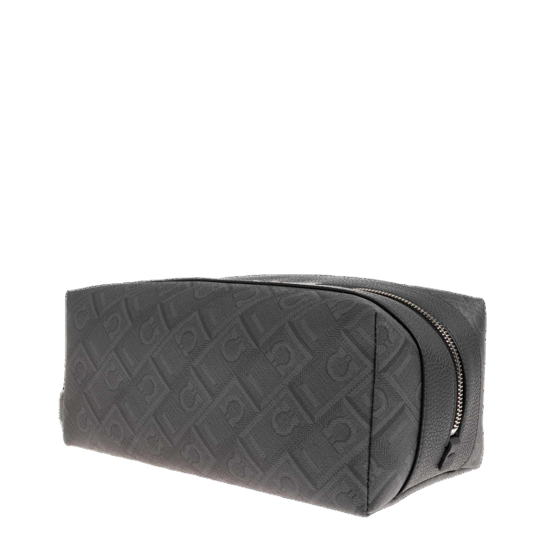 Gancini All-Over Monogram Coated Canvas Wash Bag - Nero Grigio - Image 3
