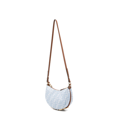 Fendigraphy Mini Denim Jacquard Shoulder Bag - Light Blue - Image 3