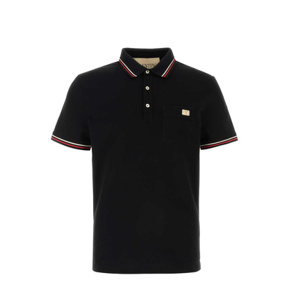 Black Cotton Polo Shirt - Image 1