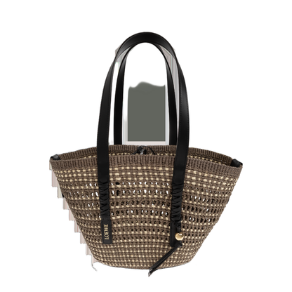 Braid Basket Medium Iraca Palm Basket - Khaki/Natural - Image 1