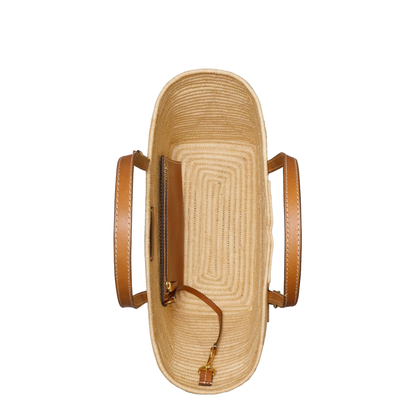 T Monogram Woven Tote Jacquard Raffia - Natural - Image 4