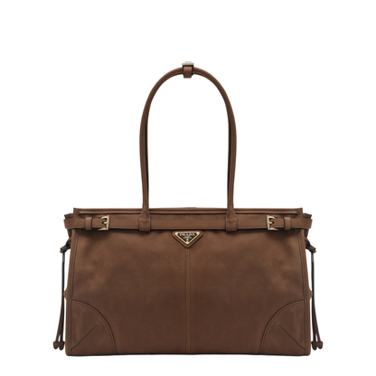 Bonnie Large Suede Leather Handbag - Cocoa Brown - Image 1
