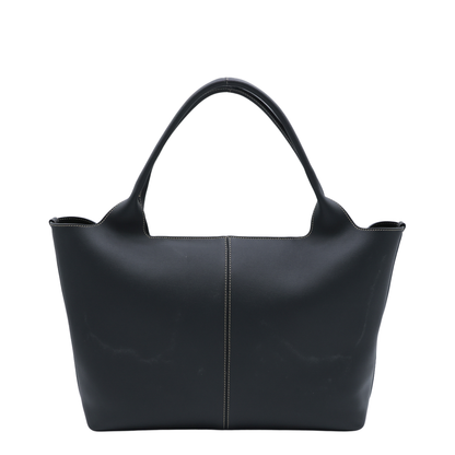 Medium Small Calfskin Shopping Bag - Black - Image 5