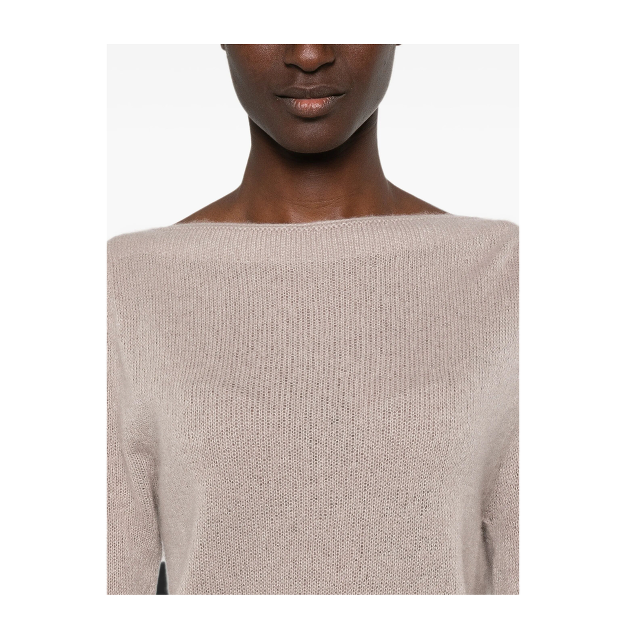 Long Sleeve Boat Neck Knit with Metal Plaque - Image 5