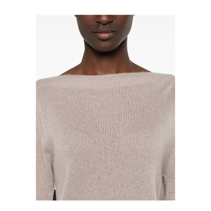 Long Sleeve Boat Neck Knit with Metal Plaque - Image 5