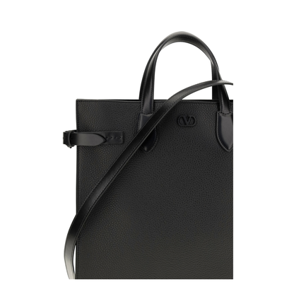 Medium Grained Leather Shopping Bag - Nero - Image 4